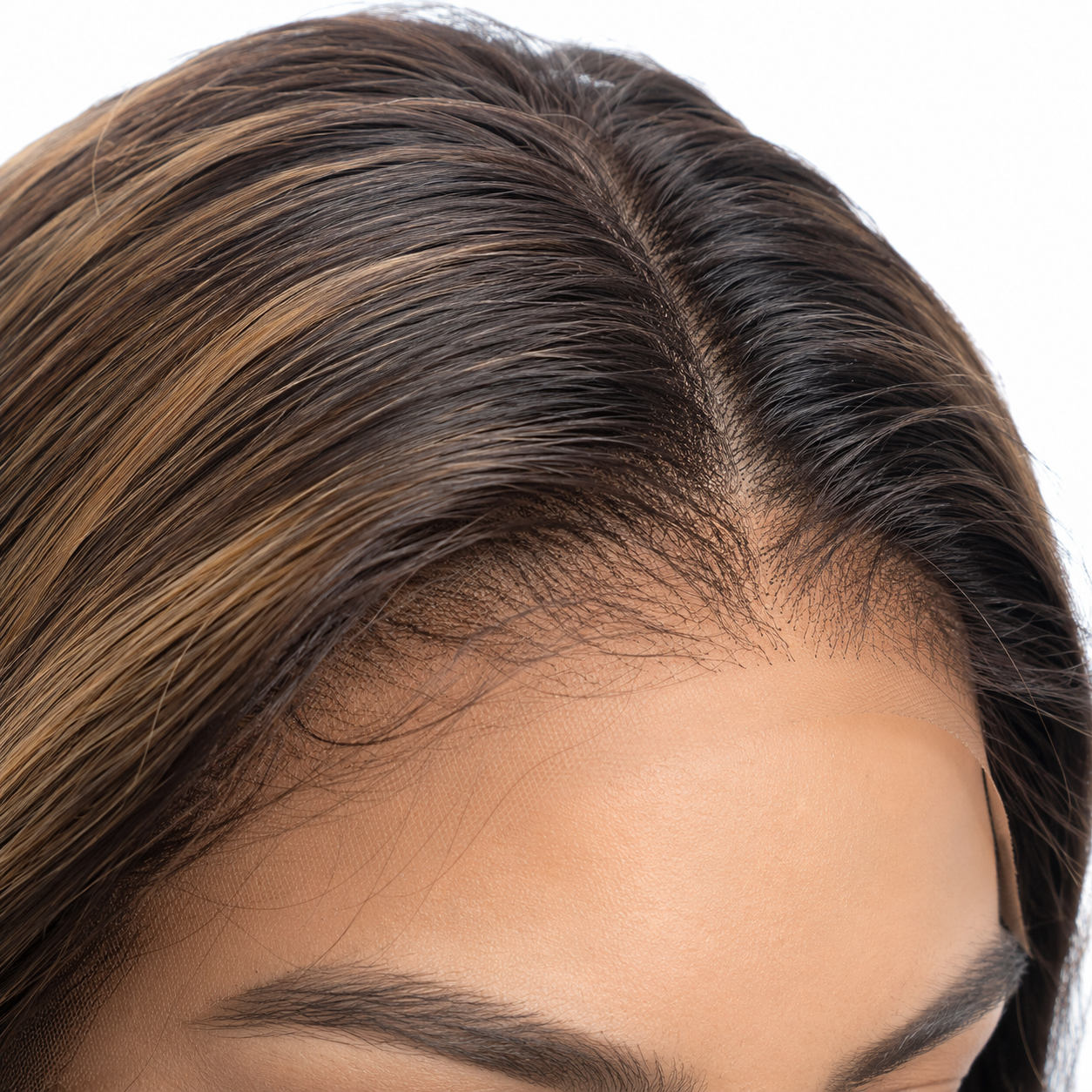 Brown Highlight 13×6 Lace Front Long Wavy Wig