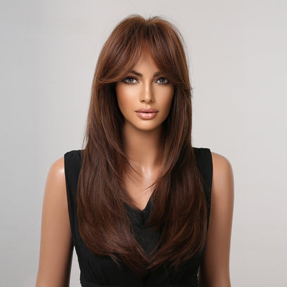 Siamese Ash Ombre Blonde Layered Straight Glueless Synthetic Wig