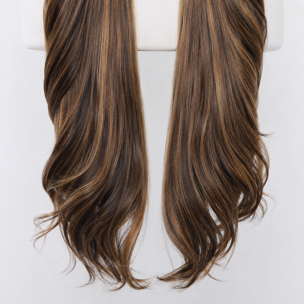 Brown Highlight 13×6 Lace Front Long Wavy Wig