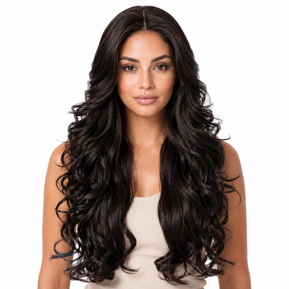 Natural Black 13×6 Lace Front Long Wavy Wig
