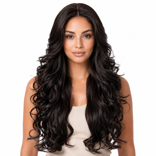 Natural Black 13×6 Lace Front Long Wavy Wig