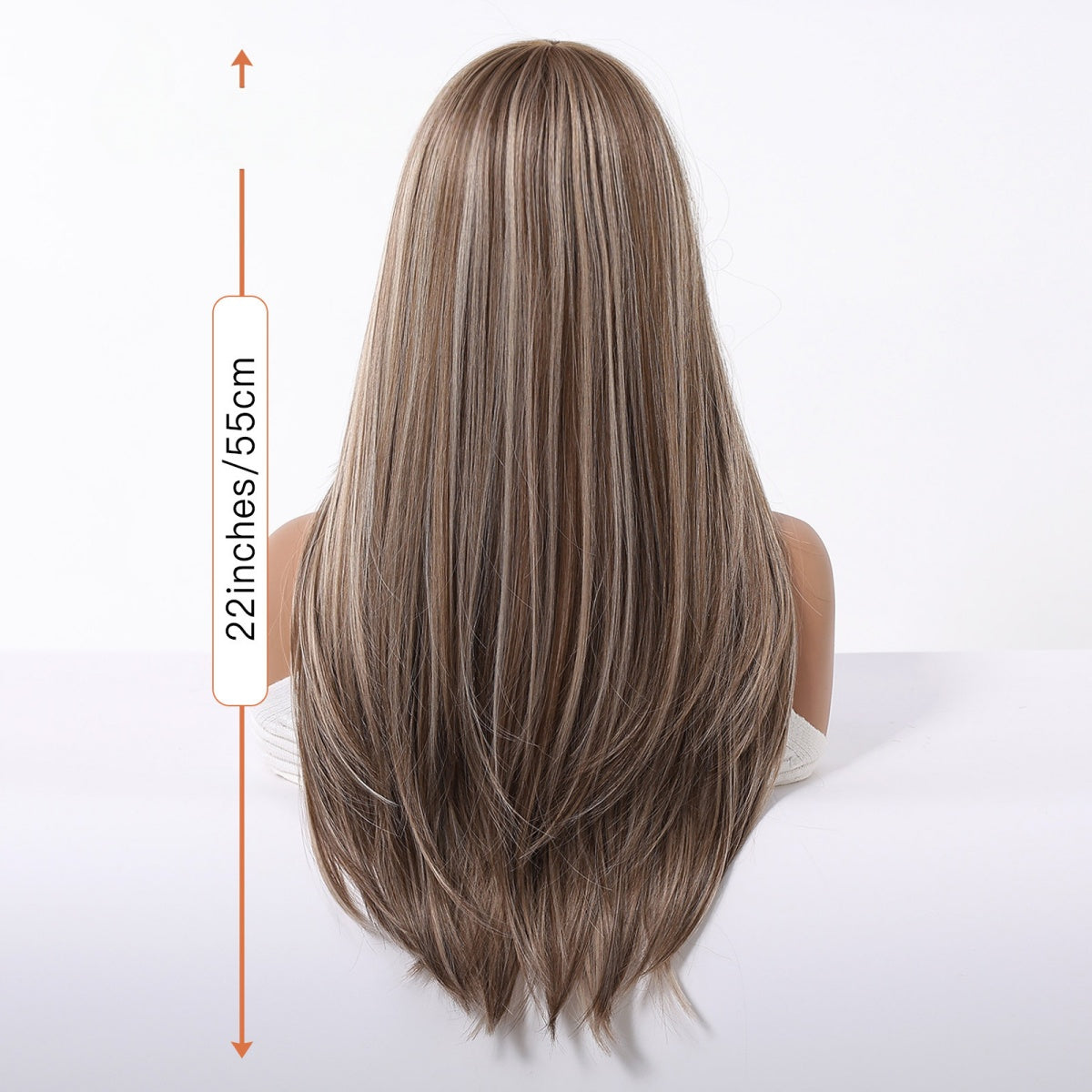 Layered Long Straight Wig with Bangs – Glueless Heat-Resistant Synthetic Hair