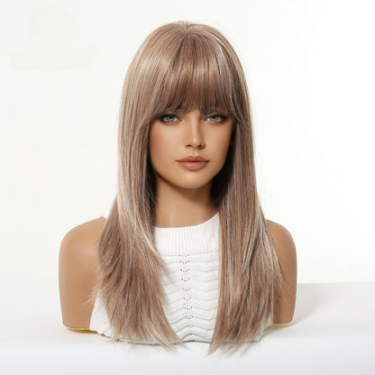 18-inch Layered Straight Synthetic Wig with Full Bangs