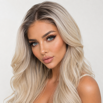 Rooted Blonde 13x6 HD Lace Front Body Wave Wig | Balayage Lace Wig