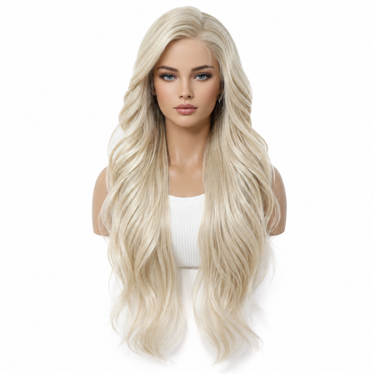 Rooted Golden Blonde 13x6 HD Lace Front Wig | Long Body Wave Lace Wig