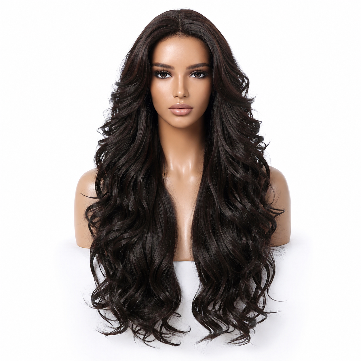 Natural Black 13×6 Lace Front Long Wavy Wig