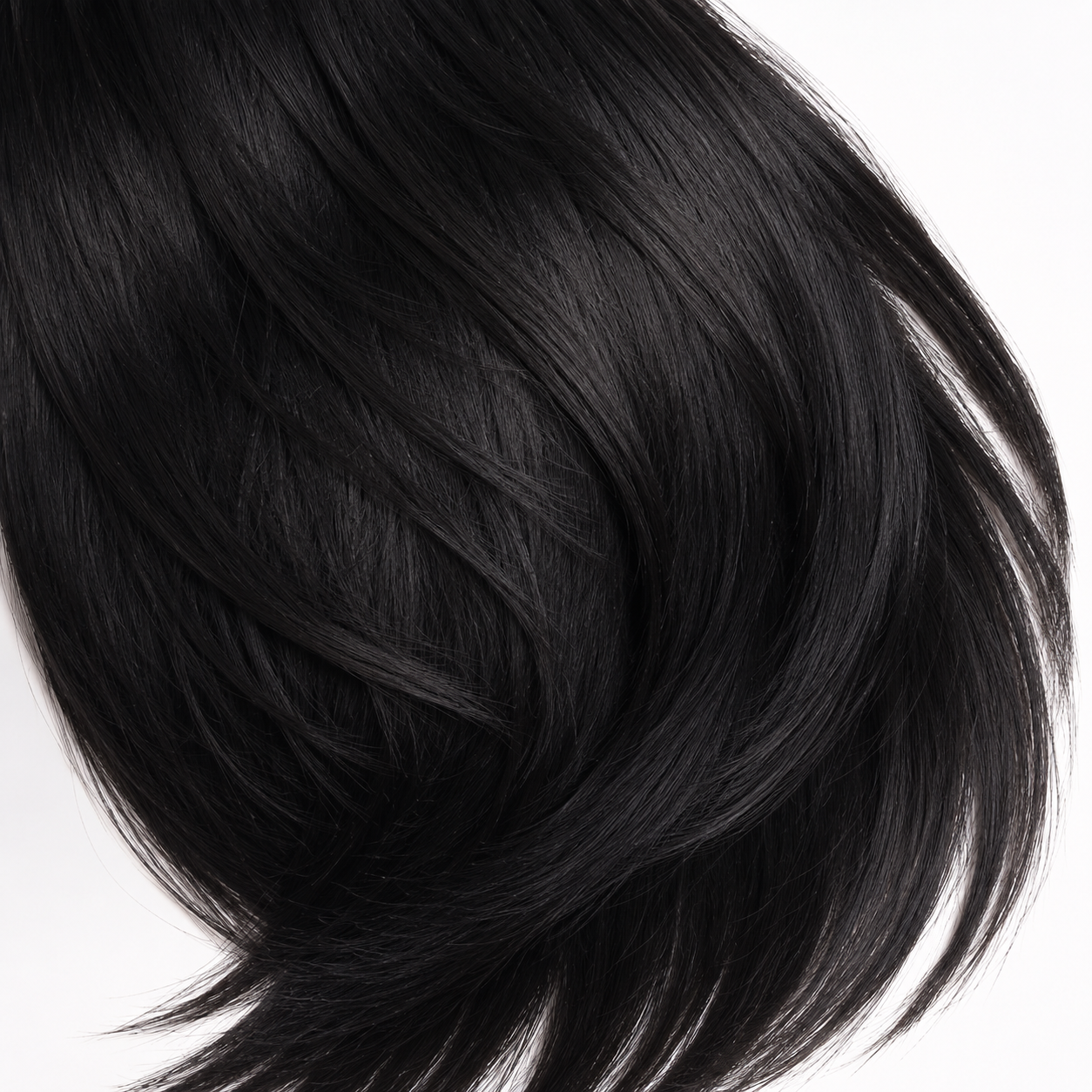 Long Layered Straight Black Wig with Curtain Bangs | Heat Resistant Synthetic Wig